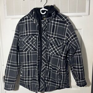 Stylish Black and White Plaid Jacket for Men